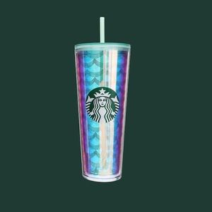 Starbucks Iridescent Geometric Mermaid Scale Tumbler Cold Cup- Venti